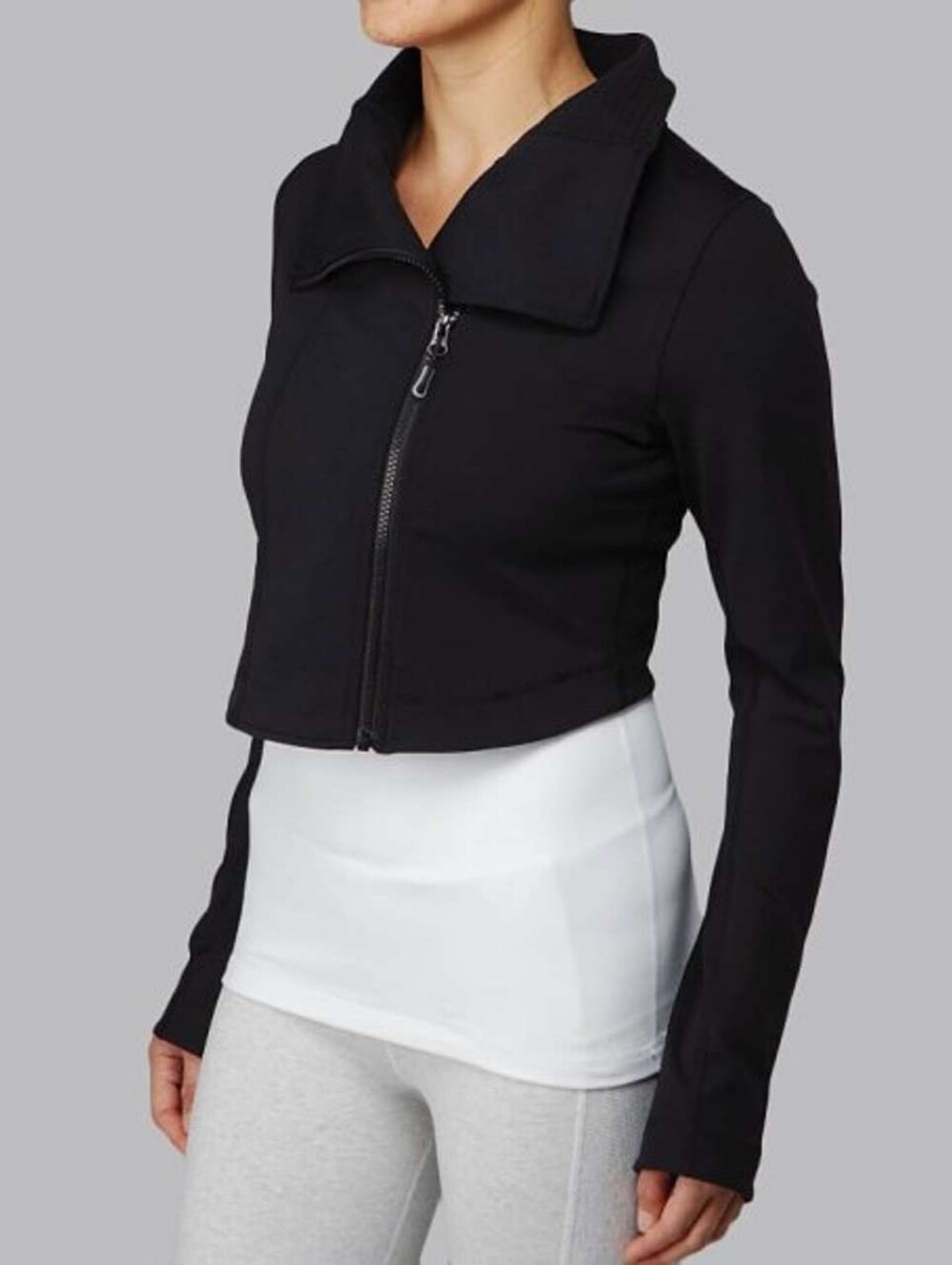 *RARE* Lululemon Principal Jacket Black Crop Long Sleeve Size 10 Asymmetric Zip